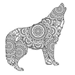 Wolf Mandalas (Mandalas) coloring page #214310 to print and color