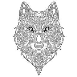 Wolf Mandalas (Mandalas) coloring page #214313 to print and color