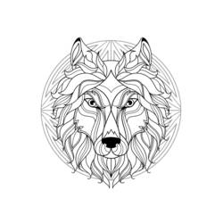 Wolf Mandalas (Mandalas) coloring page #214315 to print and color