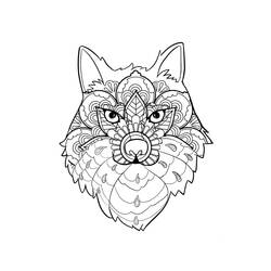 Wolf Mandalas (Mandalas) coloring page #214318 to print and color