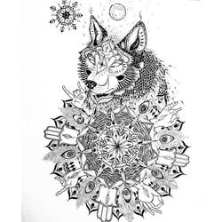 Wolf Mandalas (Mandalas) coloring page #214319 to print and color