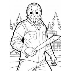 Jason Voorhees - Free printable coloring pages