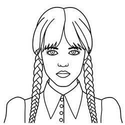 Coloring pages: Wednesday Addams - Free Printable Coloring Pages