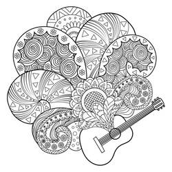 Coloring pages: Guitar - Free Printable Coloring Pages