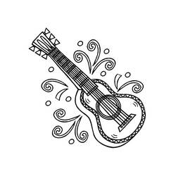 Coloring page: Guitar (Music) #173114 - Free Printable Coloring Pages