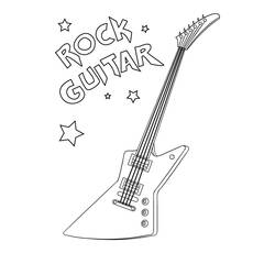 Coloring page: Guitar (Music) #173163 - Free Printable Coloring Pages