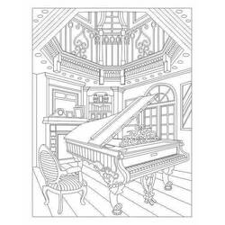 Coloring pages: Piano - Free Printable Coloring Pages