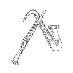 Coloring pages: Saxophone - Free Printable Coloring Pages