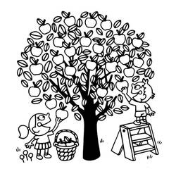 Apple tree (Nature and Seasons) coloring page #174063 to print and color