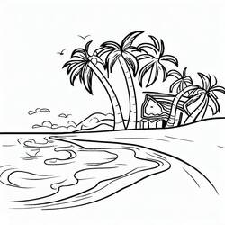 Beach (Nature and Seasons) coloring page #191854 to print and color