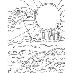 Beach (Nature and Seasons) coloring page #191896 to print and color