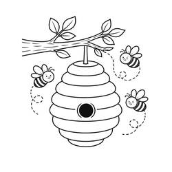 Beehive (Nature and Seasons) coloring page #221604 to print and color