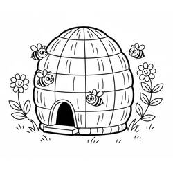 Beehive (Nature and Seasons) coloring page #221606 to print and color