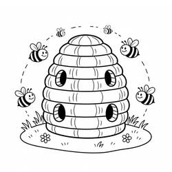 Beehive (Nature and Seasons) coloring page #221607 to print and color