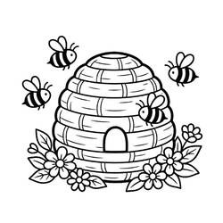 Beehive (Nature and Seasons) coloring page #221612 to print and color