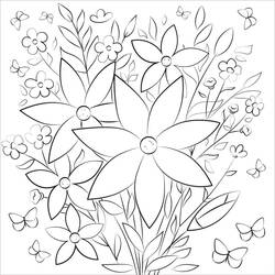 Bouquet of flowers (Nature and Seasons) coloring page #195639 to print and color