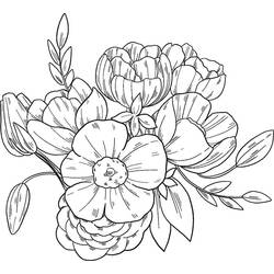 Bouquet of flowers (Nature and Seasons) coloring page #195643 to print and color