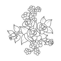 Bouquet of flowers (Nature and Seasons) coloring page #195655 to print and color