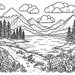 Coloring page: Lake (Nature and Seasons) #207336 - Free Printable Coloring Pages