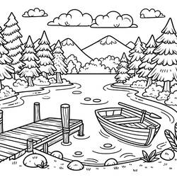 Coloring page: Lake (Nature and Seasons) #207338 - Free Printable Coloring Pages