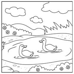 Lake (Nature and Seasons) coloring page #207347 to print and color