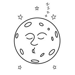 Coloring page: Moon (Nature and Seasons) #188751 - Free Printable Coloring Pages