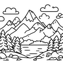 Mountain (Nature and Seasons) coloring page #201832 to print and color
