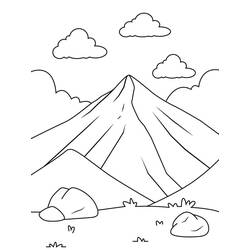 Mountain (Nature and Seasons) coloring page #201847 to print and color