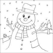 Coloring page: Snowman (Nature and Seasons) #89161 - Free Printable Coloring Pages