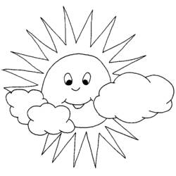 Coloring page: Sun and Cloud (Nature and Seasons) #156172 - Free Printable Coloring Pages