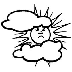 Coloring page: Sun and Cloud (Nature and Seasons) #156173 - Free Printable Coloring Pages