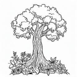 Tree (Nature and Seasons) coloring page #190428 to print and color