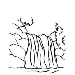 Coloring pages: Waterfall - Free Printable Coloring Pages