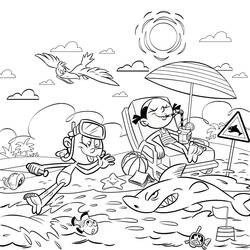 Coloring page: Beach (Nature) #158975 - Printable coloring pages