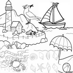 Coloring page: Beach (Nature) #158976 - Printable coloring pages