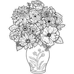 Coloring page: Bouquet of flowers (Nature) #160763 - Printable coloring pages