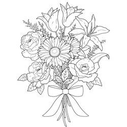 Coloring page: Bouquet of flowers (Nature) #160879 - Printable coloring pages