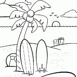 Coloring page: Coconut tree (Nature) #162118 - Printable coloring pages