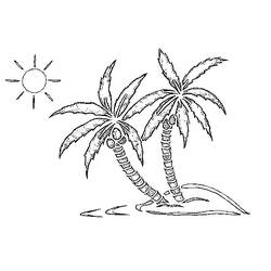 Coloring page: Coconut tree (Nature) #162123 - Printable coloring pages