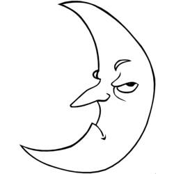 Coloring page: Moon (Nature) #155579 - Printable coloring pages