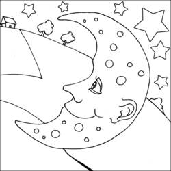 Coloring page: Moon (Nature) #155648 - Free Printable Coloring Pages