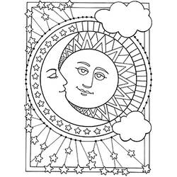Coloring page: Moon (Nature) #155665 - Printable coloring pages