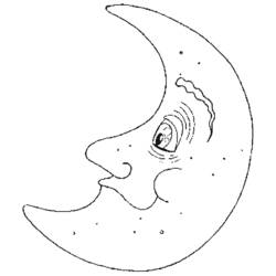 Coloring page: Moon Crescent (Nature) #162654 - Printable coloring pages