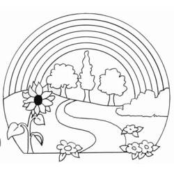 Coloring page: Rainbow (Nature) #155351 - Printable coloring pages