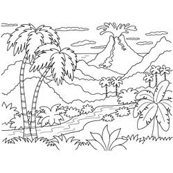 Coloring page: Volcano (Nature) #166599 - Printable coloring pages