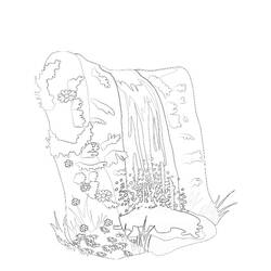 Coloring page: Waterfall (Nature) #159772 - Printable coloring pages