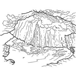 Coloring page: Waterfall (Nature) #159784 - Printable coloring pages