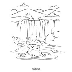 Coloring page: Waterfall (Nature) #159908 - Printable coloring pages