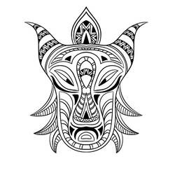African Mask (Objects) coloring page #219157 to print and color