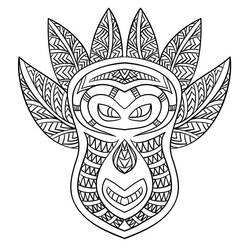 African Mask (Objects) coloring page #219158 to print and color